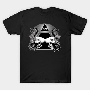 ILLUMINATI OCCULT SECRET SCULLS T-Shirt